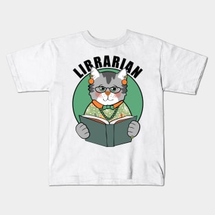 Librarian Cat Lady Kids T-Shirt